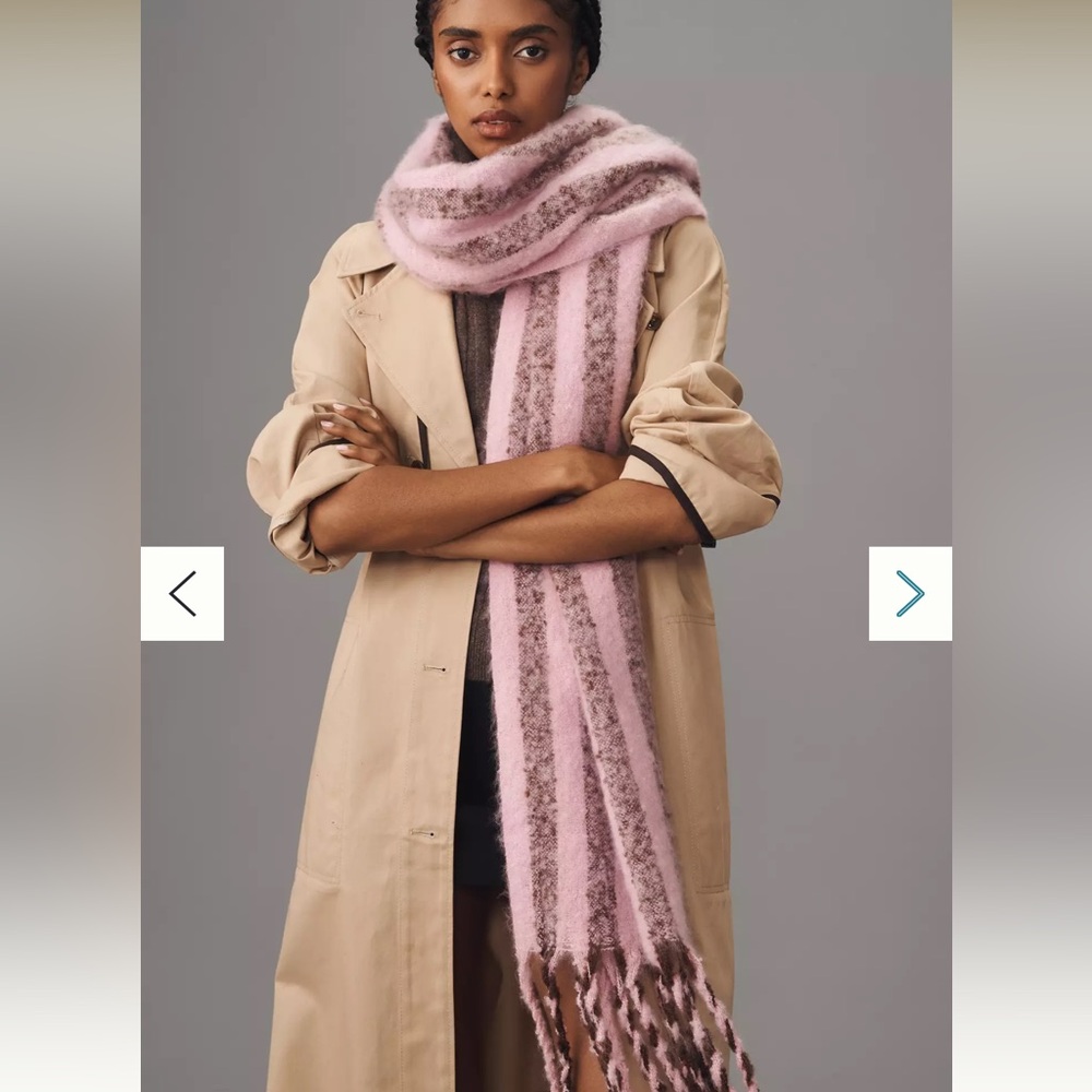 NWT By Anthropologie Brushed Woven Scarf: Vertical Stripe Edition - Picture 2 of 6
